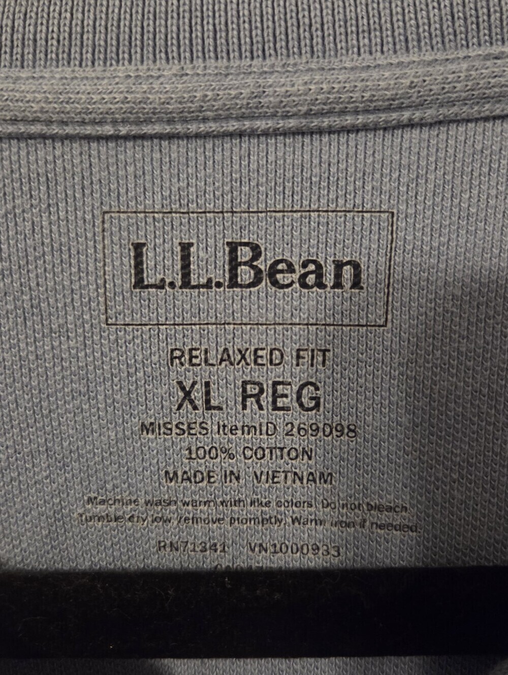 L.L. Bean Women’s Sz XL Blue Short Sleeve 100% Pique Cotton Preppy Polo Shirt - Picture 5 of 5